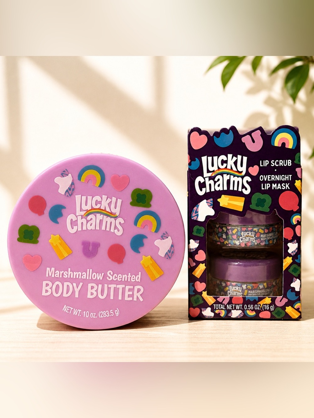 Lucky Charms Beauty Bundle Body Butter Lip Scrub Lip Mask Gift Set